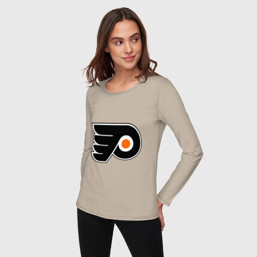 Женский лонгслив хлопок Philadelphia Flyers, цвет миндальный - фото 3