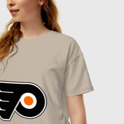 Женская футболка хлопок Oversize Philadelphia Flyers - фото 2