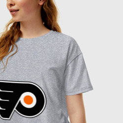 Женская футболка хлопок Oversize Philadelphia Flyers - фото 2