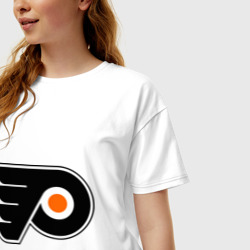 Женская футболка хлопок Oversize Philadelphia Flyers - фото 2