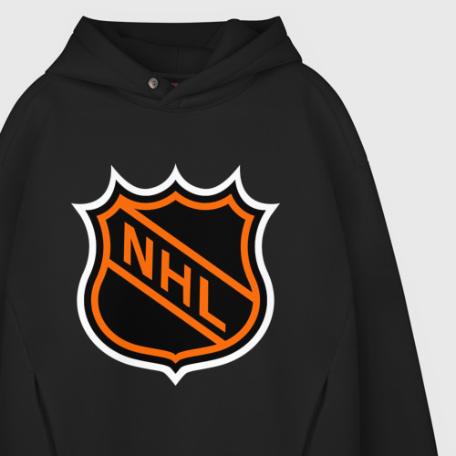 Мужское худи Oversize хлопок NHL, цвет черный - фото 4