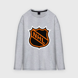 Мужской лонгслив oversize хлопок NHL