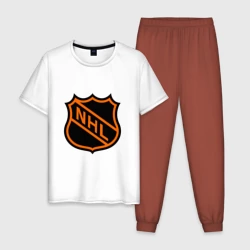 Мужская пижама с белой футболкой хлопок NHL
