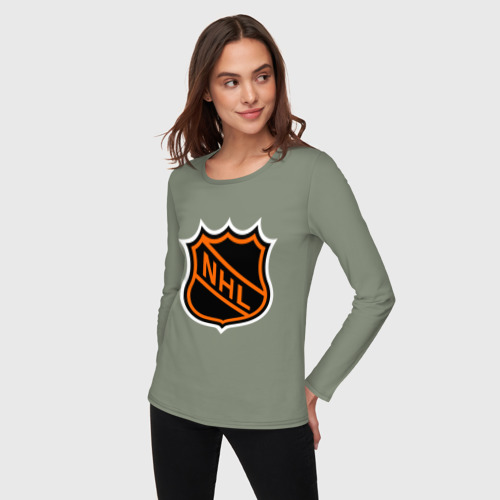 Женский лонгслив хлопок NHL, цвет авокадо - фото 3