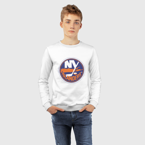 Детский свитшот хлопок New York Islanders, цвет белый - фото 7