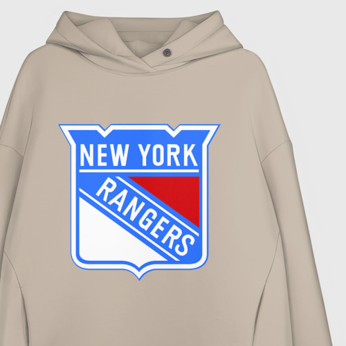 Женское худи Oversize хлопок New York Rangers, цвет миндальный - фото 3