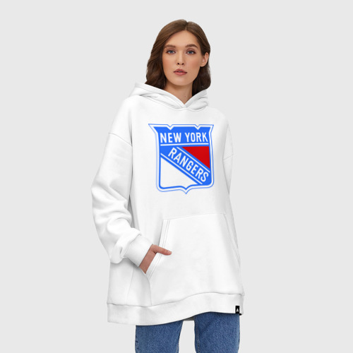 Худи SuperOversize хлопок New York Rangers, цвет белый - фото 4