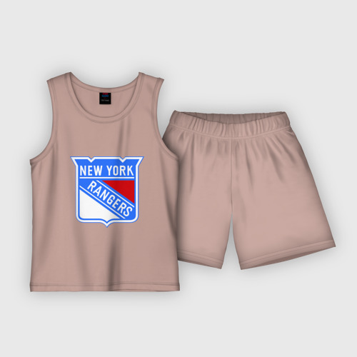 Детская пижама с шортами хлопок New York Rangers, цвет пыльно-розовый