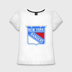 Женская футболка хлопок Slim New York Rangers