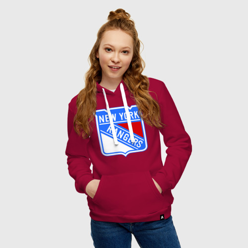 Женская толстовка хлопок New York Rangers, цвет маджента - фото 3