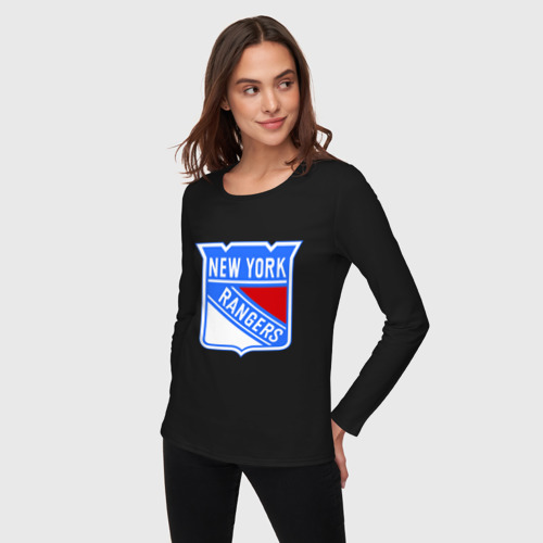 Женский лонгслив хлопок New York Rangers, цвет черный - фото 3