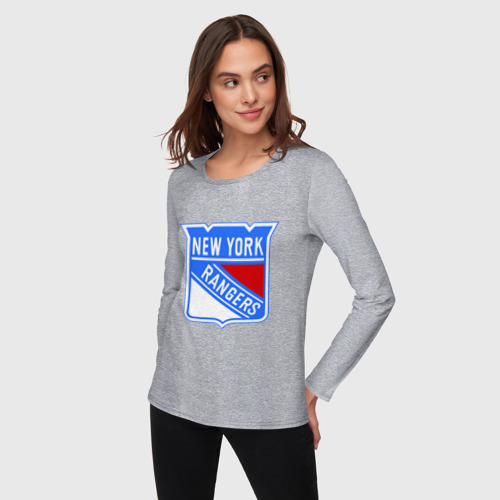 Женский лонгслив хлопок New York Rangers, цвет меланж - фото 3