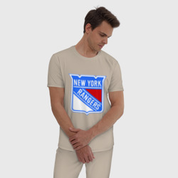 Мужская пижама хлопок New York Rangers - фото 2