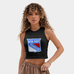 Женская укороченная майка-топ хлопок New York Rangers - фото 2