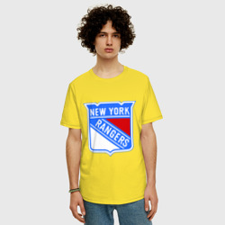 Мужская футболка хлопок Oversize New York Rangers - фото 2