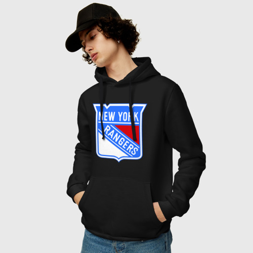 Мужская толстовка хлопок New York Rangers, цвет черный - фото 3