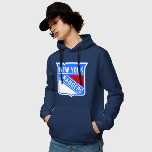 Мужская толстовка хлопок New York Rangers, цвет темно-синий - фото 3