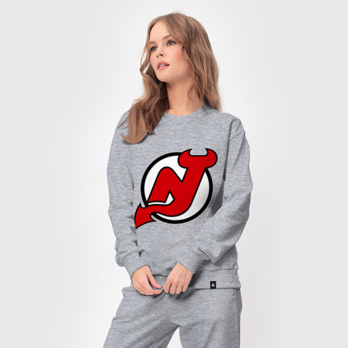 Женский костюм хлопок New Jersey Devils, цвет меланж - фото 5