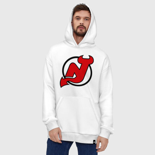 Худи SuperOversize хлопок New Jersey Devils, цвет белый - фото 5
