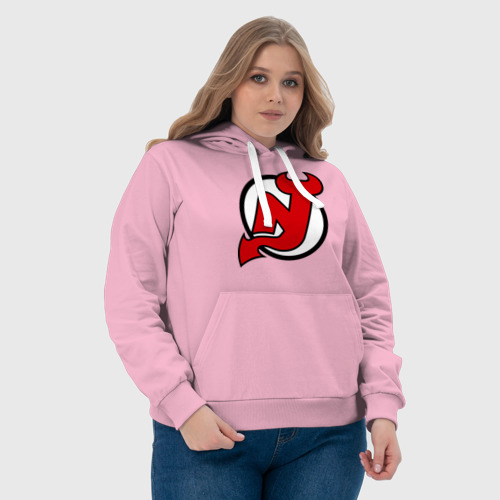 Женская толстовка хлопок New Jersey Devils, цвет светло-розовый - фото 6