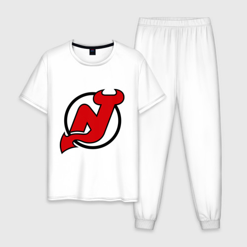 Мужская пижама хлопок New Jersey Devils, цвет белый