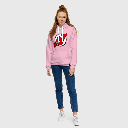 Женская толстовка хлопок New Jersey Devils, цвет светло-розовый - фото 5