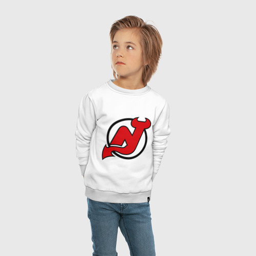 Детский свитшот хлопок New Jersey Devils, цвет белый - фото 5