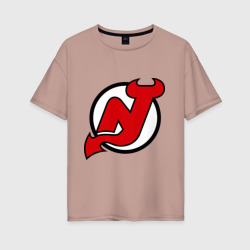 Женская футболка хлопок Oversize New Jersey Devils