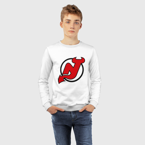 Детский свитшот хлопок New Jersey Devils, цвет белый - фото 7