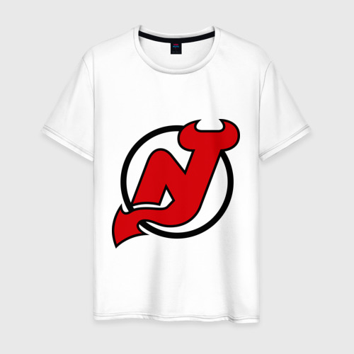 Мужская футболка из хлопка с принтом New Jersey Devils, вид спереди №1