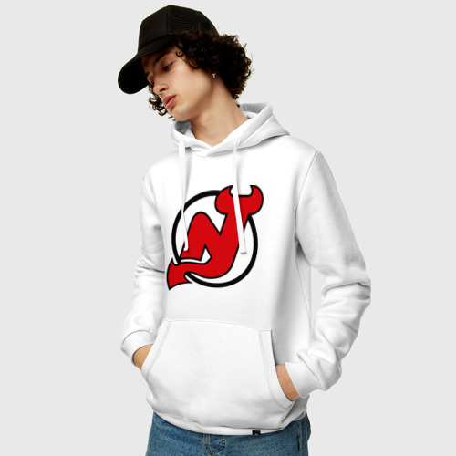 Мужская толстовка хлопок New Jersey Devils, цвет белый - фото 3