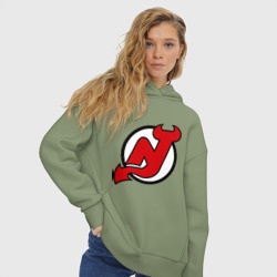 Женское худи Oversize хлопок New Jersey Devils - фото 2