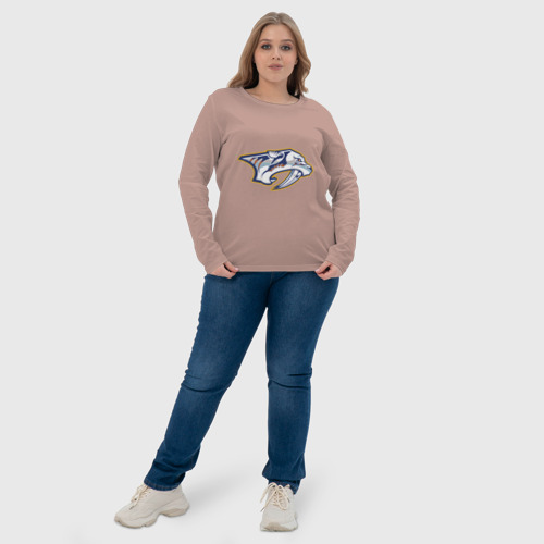 Женский лонгслив хлопок Nashville Predators, цвет пыльно-розовый - фото 6