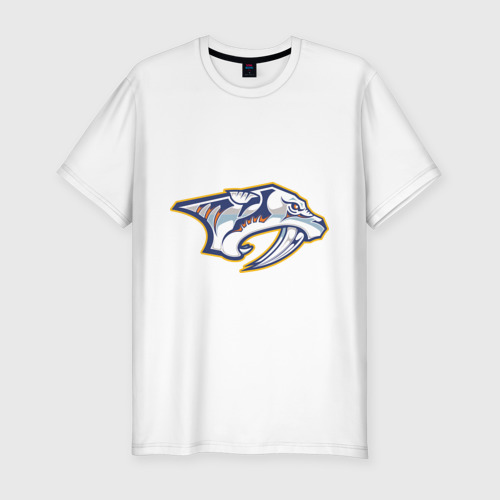 Мужская футболка хлопок Slim Nashville Predators, цвет белый