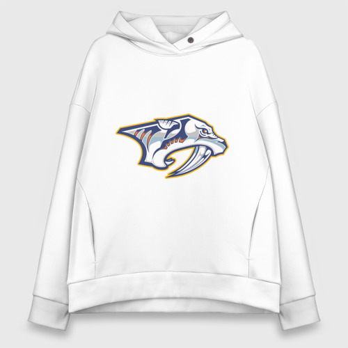 Женское худи Oversize хлопок Nashville Predators, цвет белый