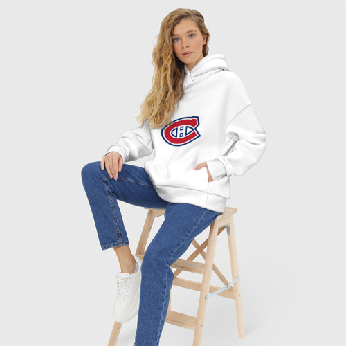 Женское худи Oversize хлопок Montreal Canadiens, цвет белый - фото 7