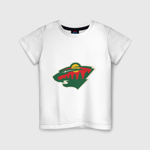 Детская футболка хлопок Minnesota Wild, цвет белый