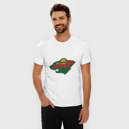 Мужская футболка хлопок Slim Minnesota Wild, цвет белый - фото 3