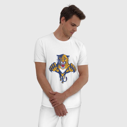Мужская пижама хлопок Florida Panthers, цвет белый - фото 3