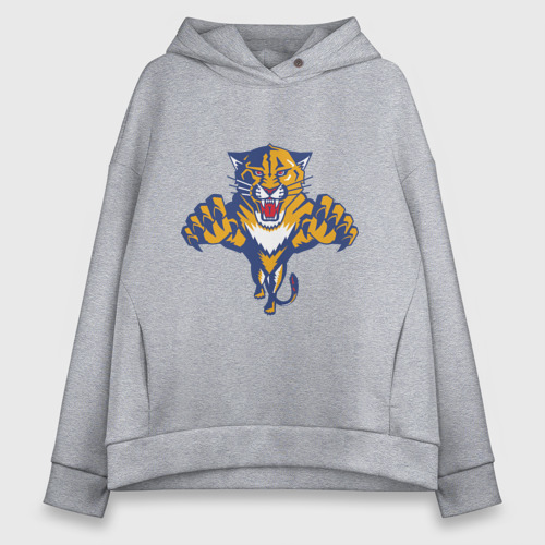 Женское худи Oversize хлопок Florida Panthers, цвет меланж