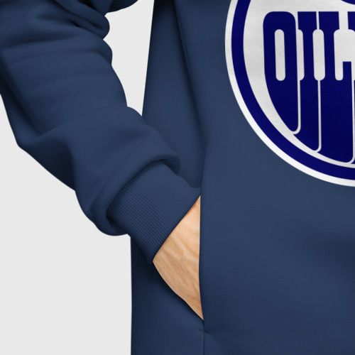 Мужское худи Oversize хлопок Edmonton Oilers, цвет темно-синий - фото 8