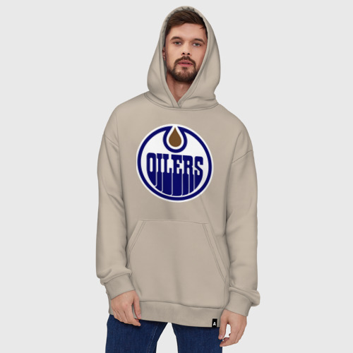 Худи SuperOversize хлопок Edmonton Oilers, цвет миндальный - фото 5