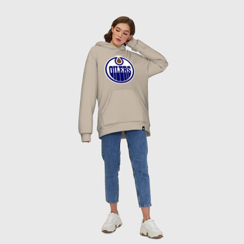 Худи SuperOversize хлопок Edmonton Oilers, цвет миндальный - фото 8