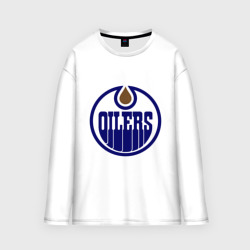 Мужской лонгслив oversize хлопок Edmonton Oilers