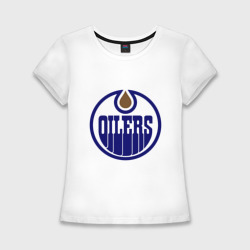 Женская футболка хлопок Slim Edmonton Oilers