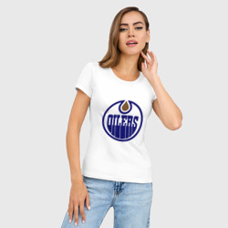 Женская футболка хлопок Slim Edmonton Oilers - фото 2