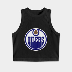 Женская укороченная майка-топ хлопок Edmonton Oilers
