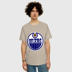 Мужская футболка хлопок Oversize Edmonton Oilers - фото 2