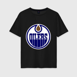Женская футболка хлопок Oversize Edmonton Oilers