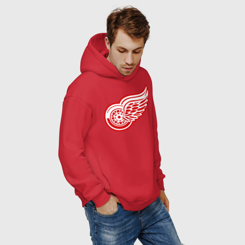 Мужское худи Oversize хлопок Detroit Red Wings, цвет красный - фото 7